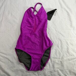 Five the Label Youth XL Purple Mesh Strappy Back Gymnastics Dance Leotard NEW